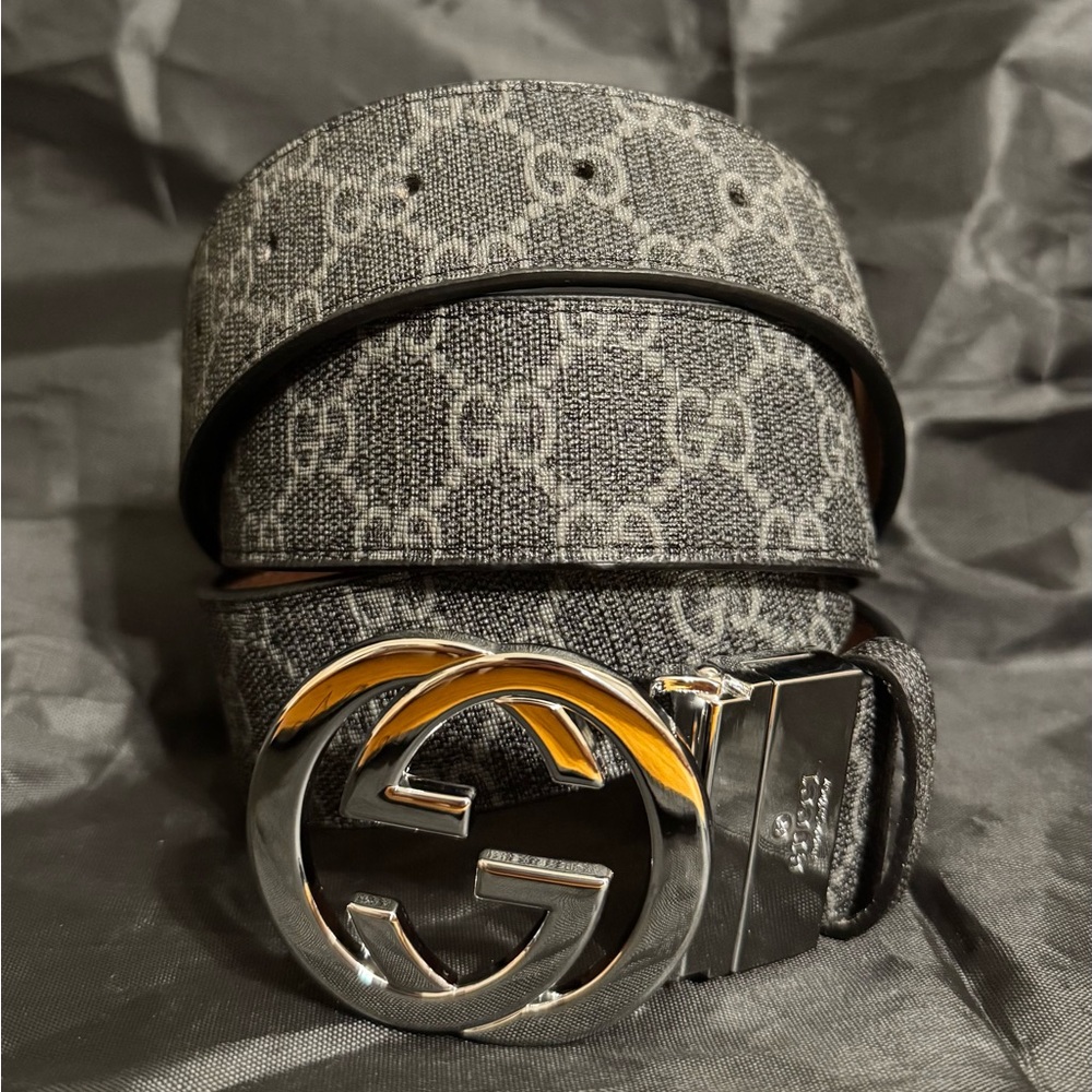 Gucci Black and Gray Monogram Belt Bag